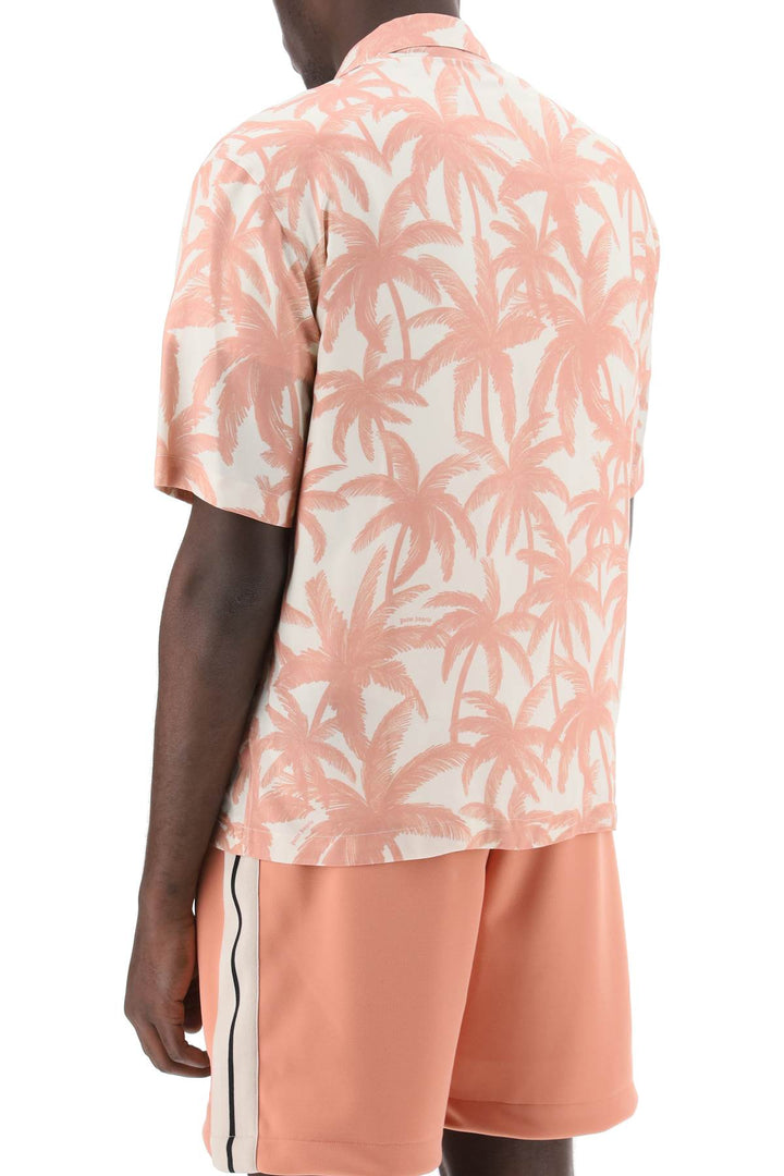 Bowling Shirt With Palms Motif