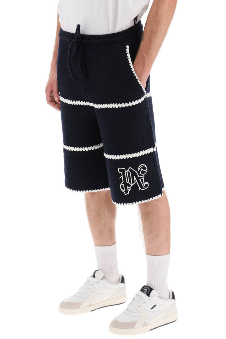 Wool Knit Shorts With Contrasting Trims