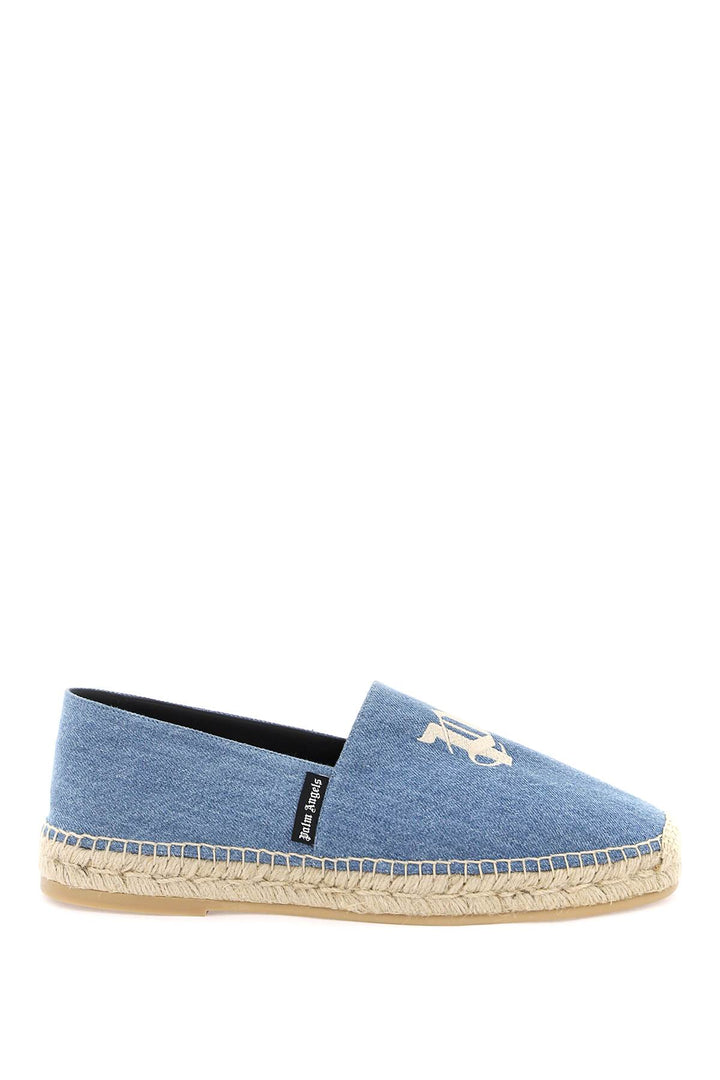 Denim Espadrilles With Embroidered Logo