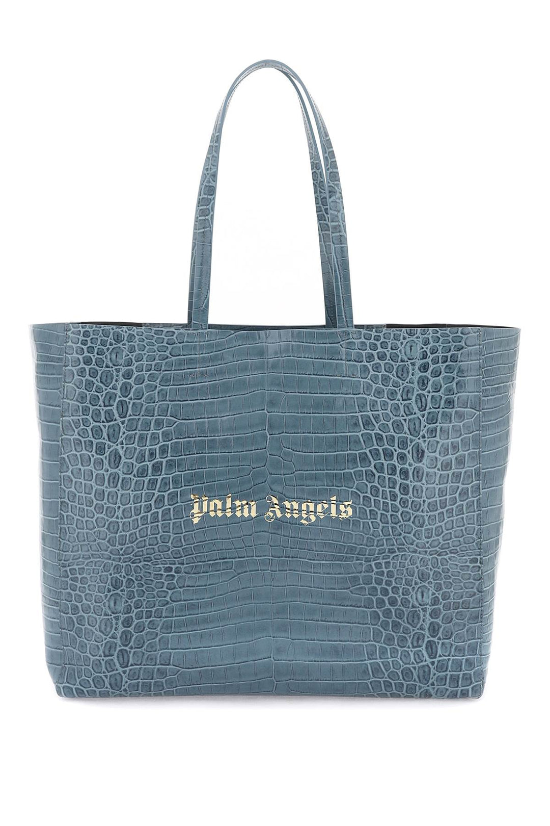 Croco Embossed Leather Shopping Bag