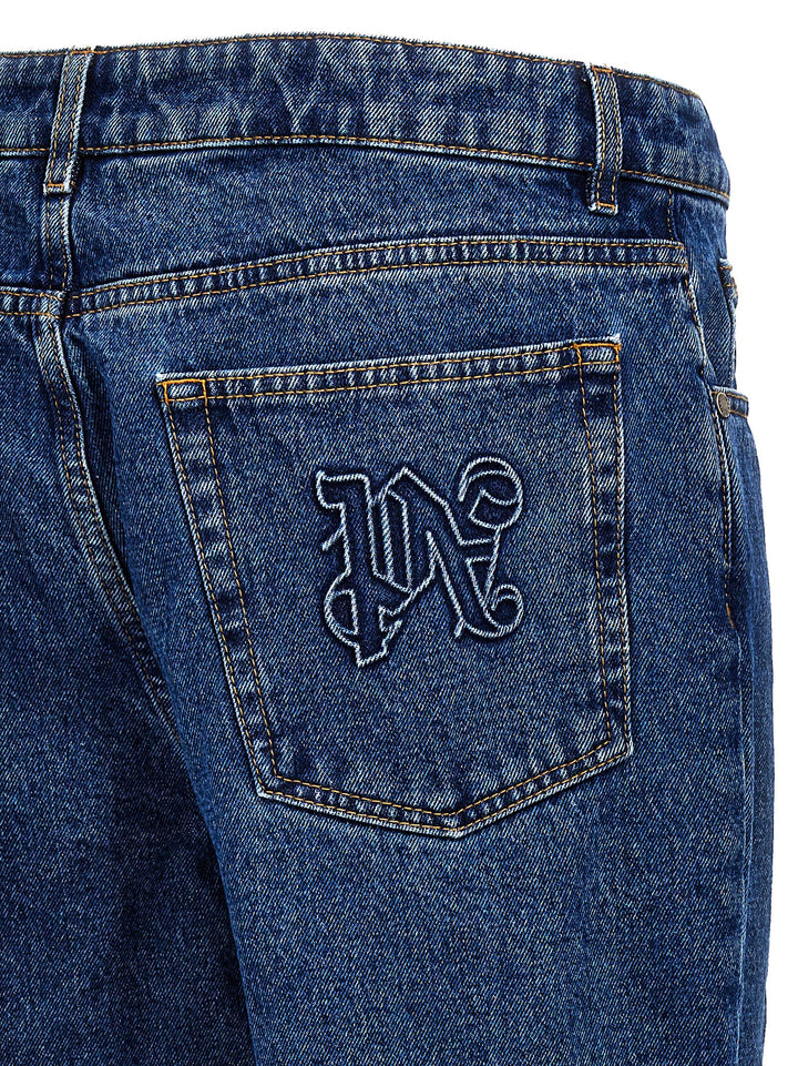 Palm Angels Lw Monogram Jeans - Blue | b7683d78f71b5a6759dbb6f3c4053d6a43ef9010