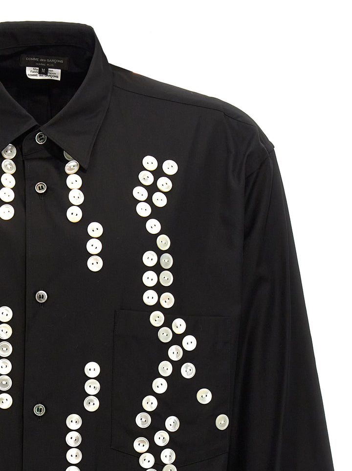 Button Shirt Shirt, Blouse White/Black