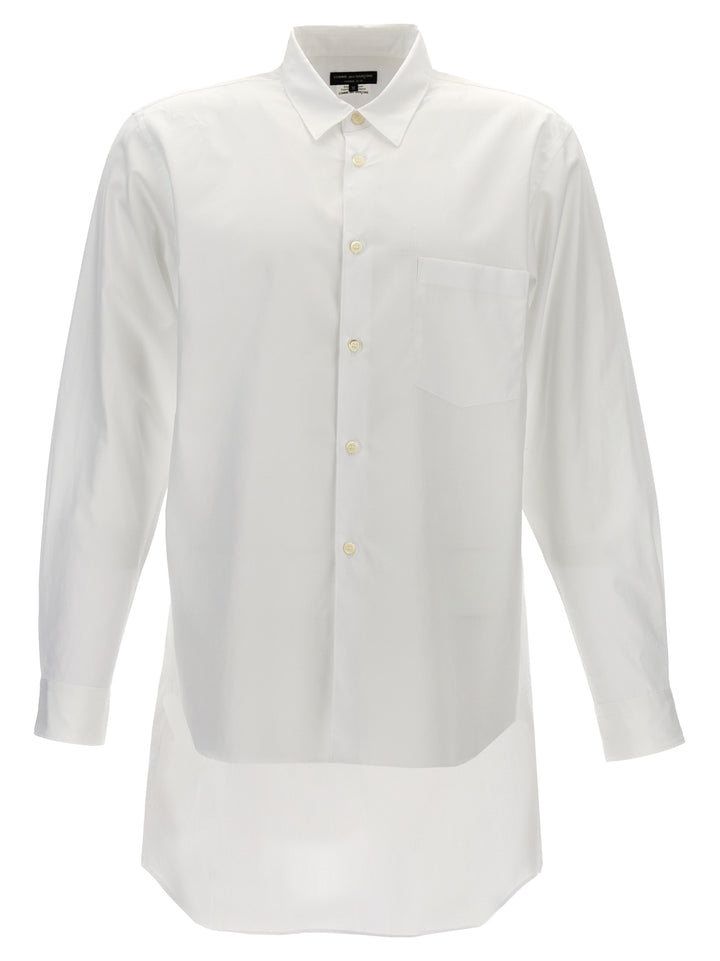 Asymmetric Hem Shirt Shirt, Blouse White