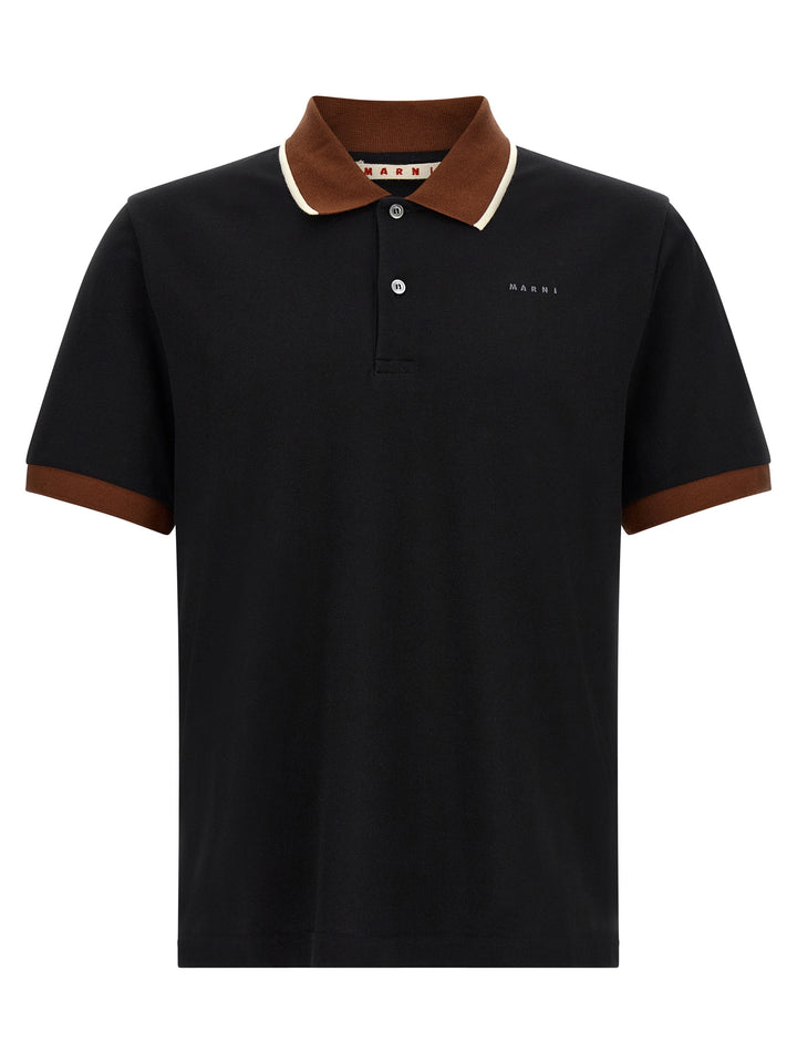 Marni With Contrasting Details Polo - Black | 8e7ed5790fdec1bbefd0555cb108e43ad027232a