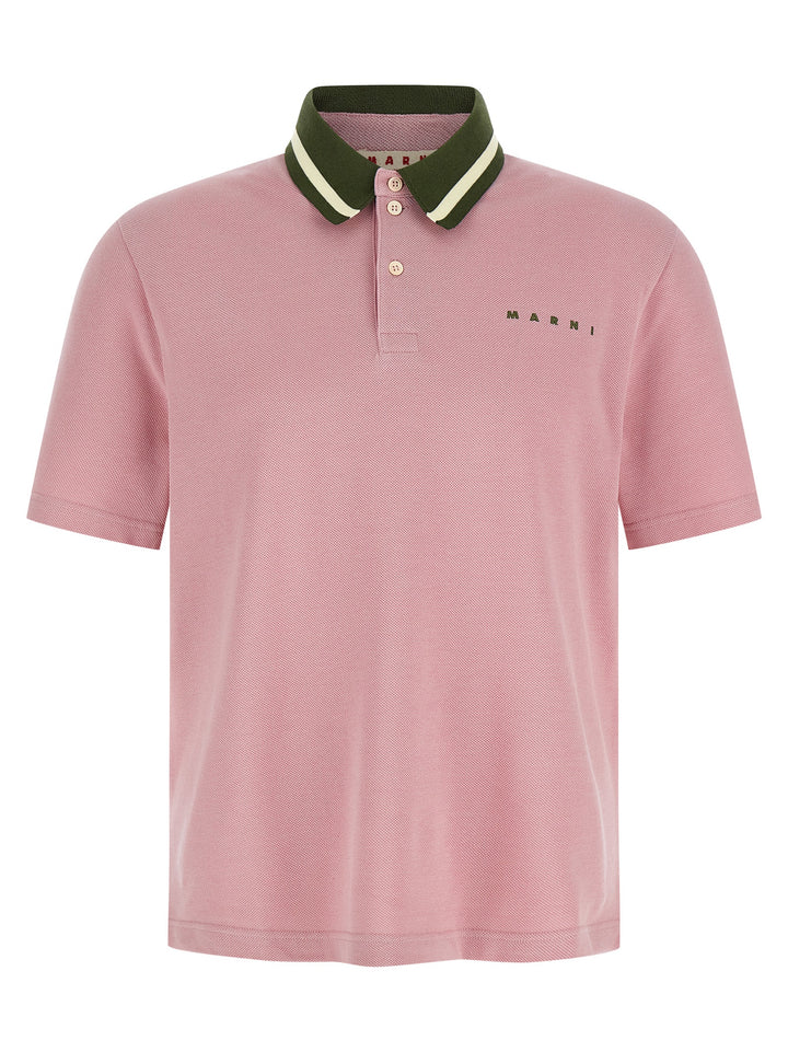 Marni Piqué Cotton  Shirt Polo - Pink | 50bdde45d8d89f9a729e98ae82482dfbcfeb0c71