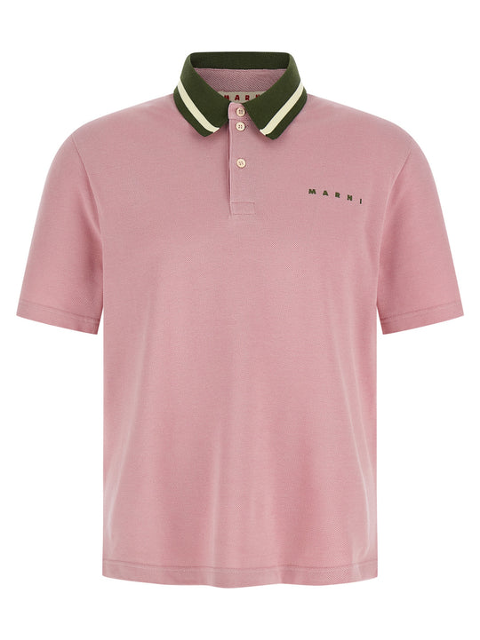Piqué Cotton Shirt Polo Pink
