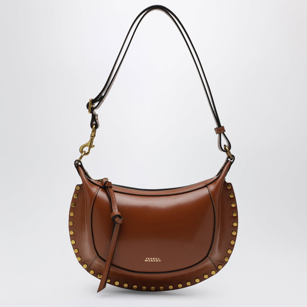Oskan Moon Shoulder Bag In Calfskin Leather Cognac