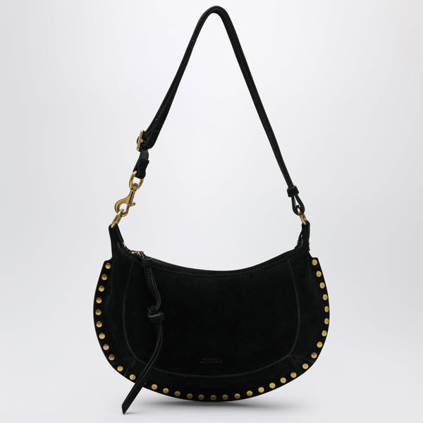 Oskan Moon Shoulder Bag In Black Suede