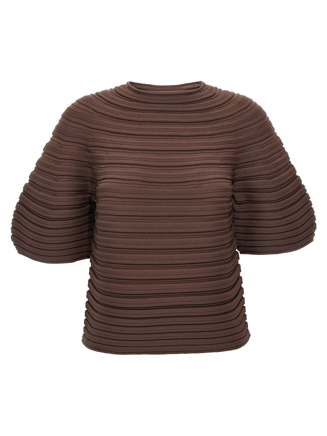 Mushroom Knit T-Shirt Brown