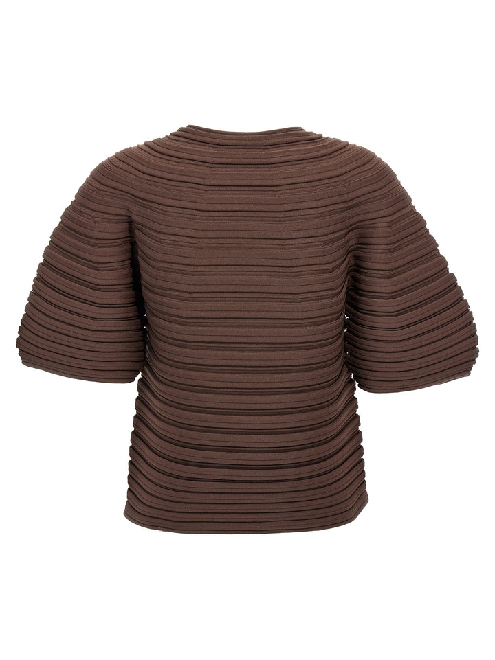 Mushroom Knit T-Shirt Brown