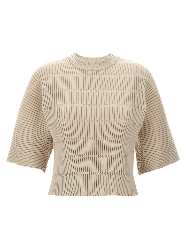 Jiggly Knit Tops Beige