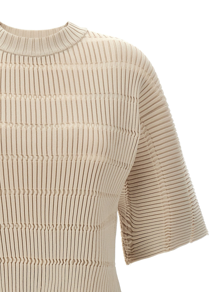 Jiggly Knit Tops Beige