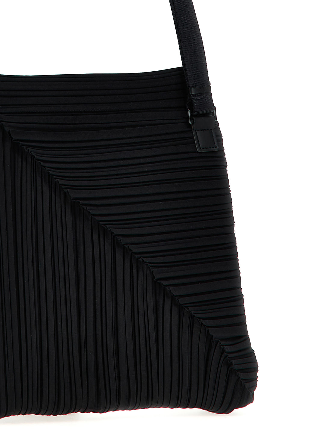 Diagonal Pleats Bag Shoulder Bags Black