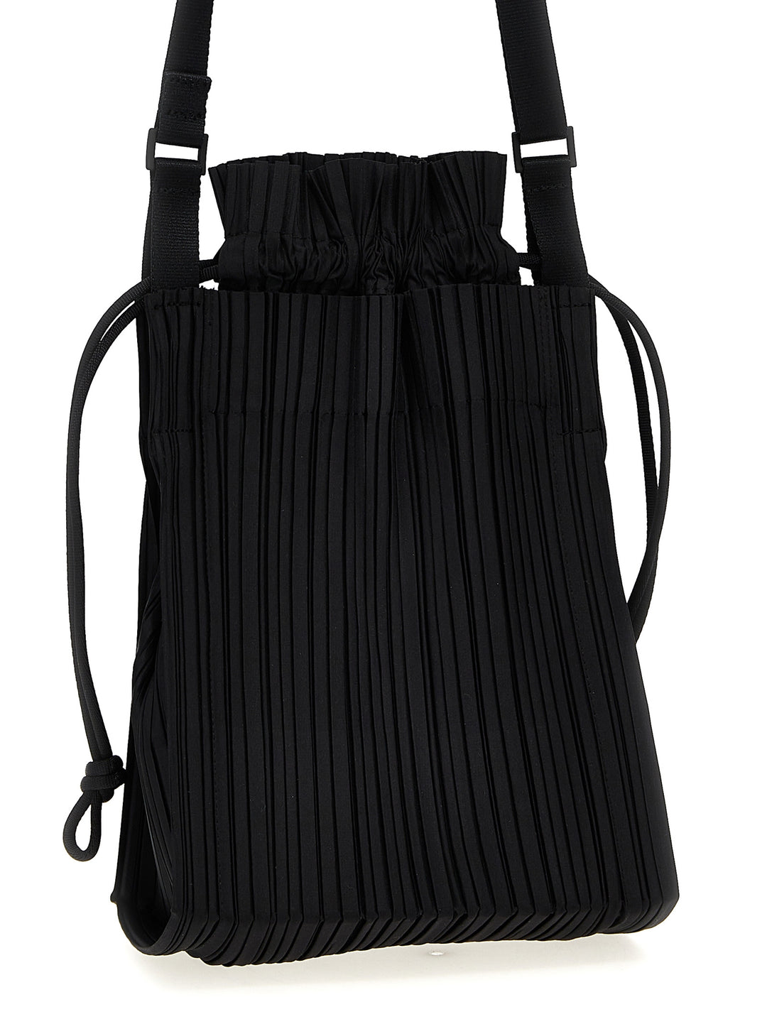 Square Pleats Crossbody Bags Black