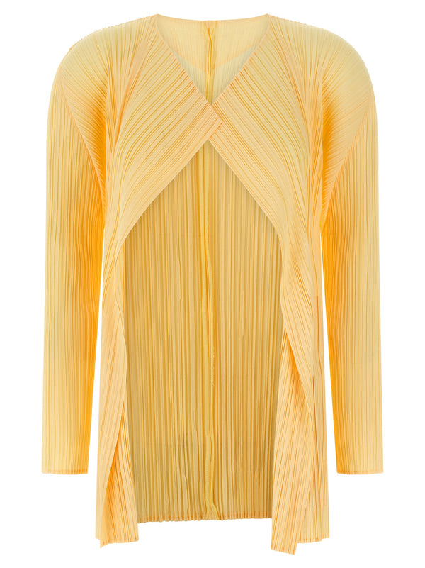 Mellow Pleats Sweaters And Cardigans Yellow