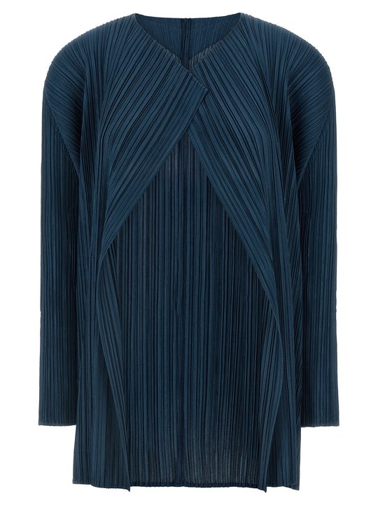 Mellow Pleats Sweaters And Cardigans Blue