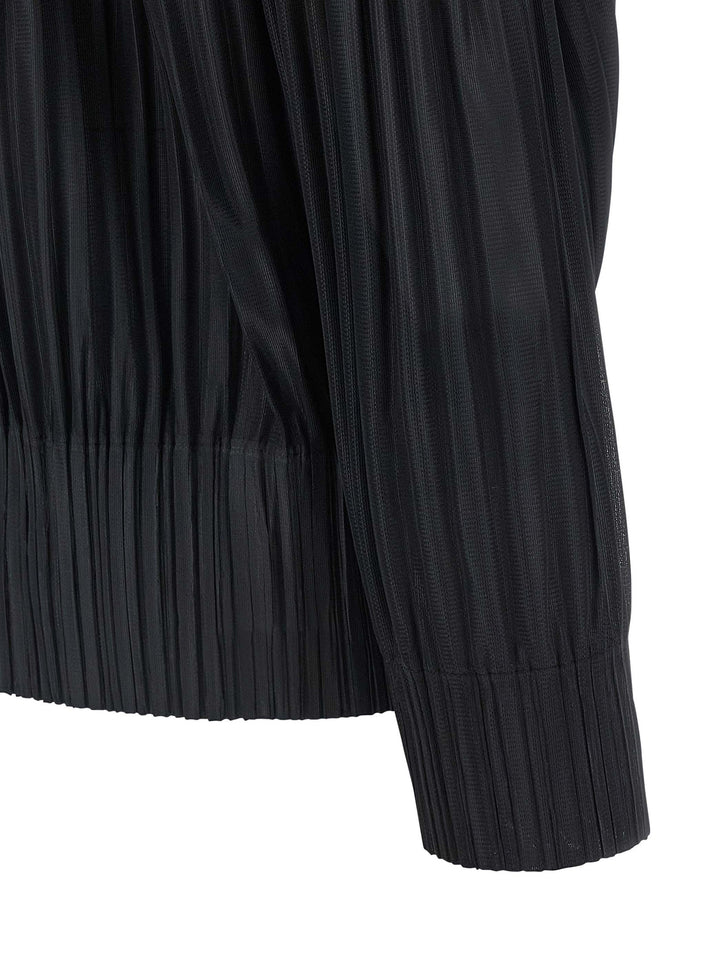 Pleats Please Issey Miyake Zip Blouse Shirt and Blouse - Black | 433960152fa560e438b95944bc851bd3c21cc13e