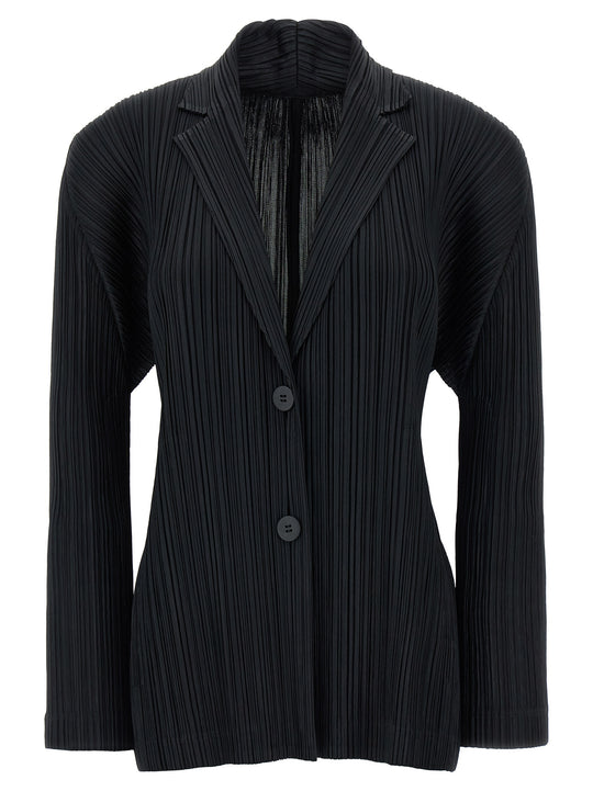 Pleats Blazers Black