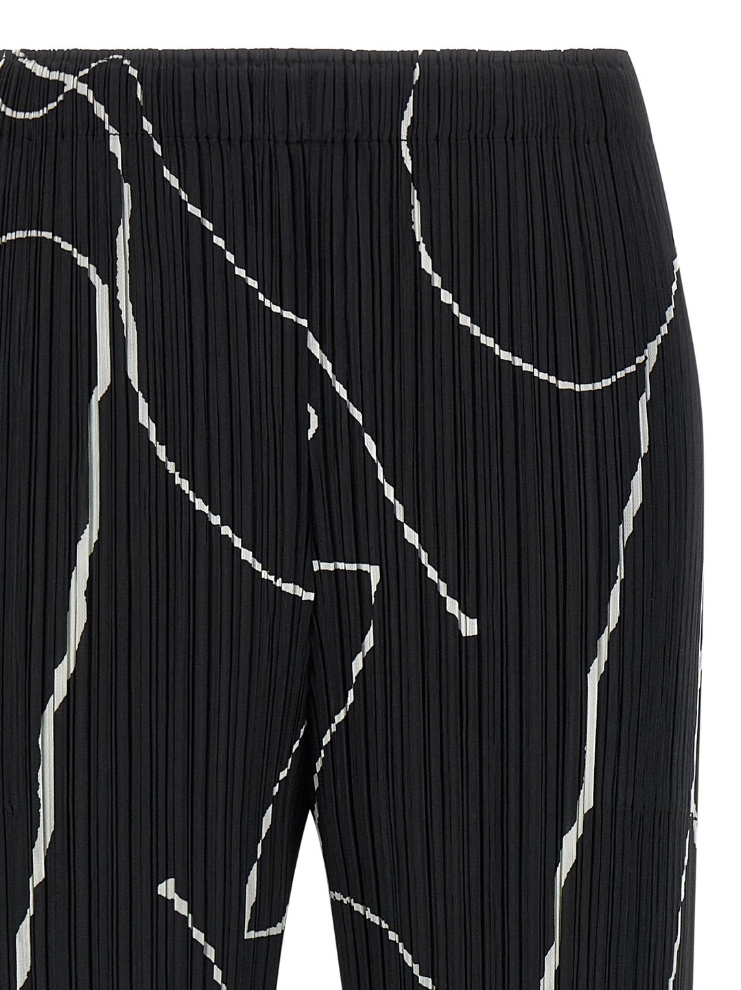 Pleats Please Issey Miyake Pause Pants - White/Black | e7e5f051fe3c68e364c56ecddd3b8db561f123f7