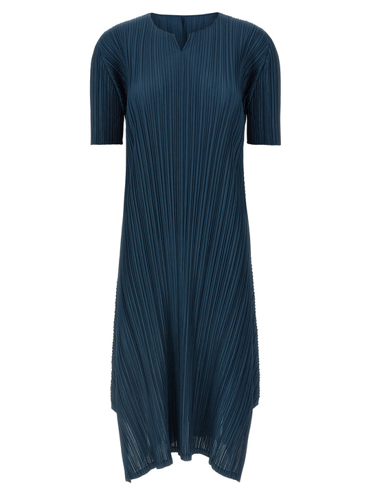 Mellow Pleats Dresses Blue