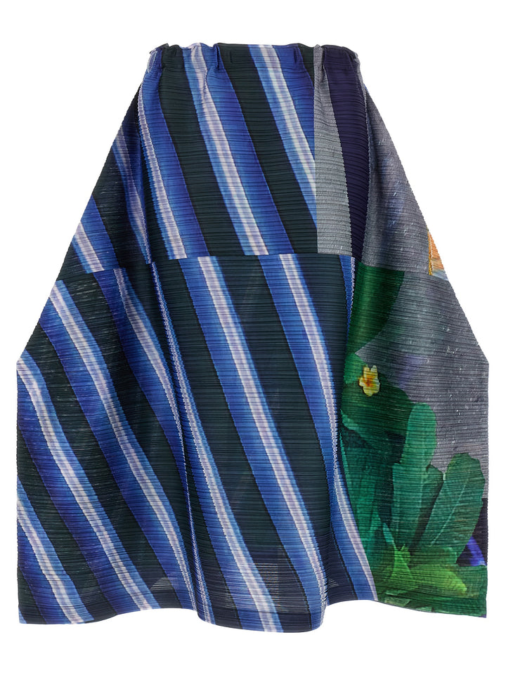Pleats Please Issey Miyake City Collage Skirts - Blue | b9f2f8aed4cd4109a9e7bec59ab1edd2ea02fb08