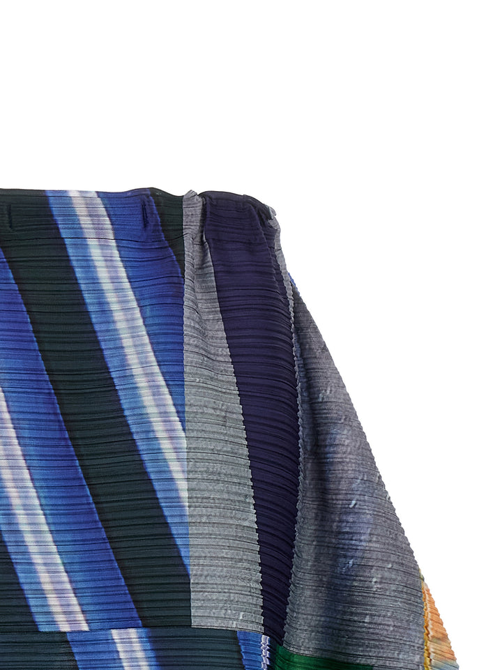 Pleats Please Issey Miyake City Collage Skirts - Blue | 6d68fdae946b60220fc591a205198500e7fab0d9