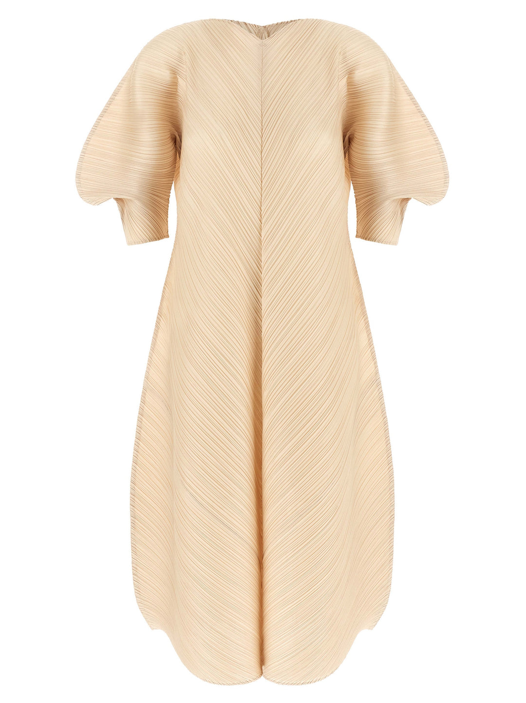 Pleats Please Issey Miyake Sculptural Sleeve Dress Dresses - Beige | a5ece46163cdd024a498d8a1a5360d214794de3a