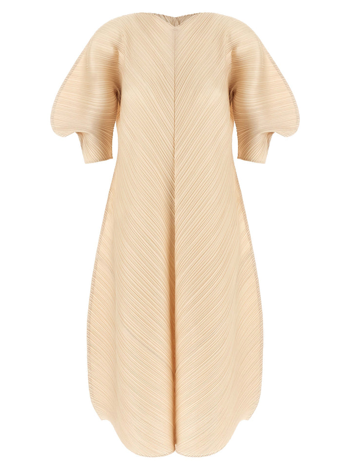 Pleats Please Issey Miyake Sculptural Sleeve Dress Dresses - Beige | a5ece46163cdd024a498d8a1a5360d214794de3a