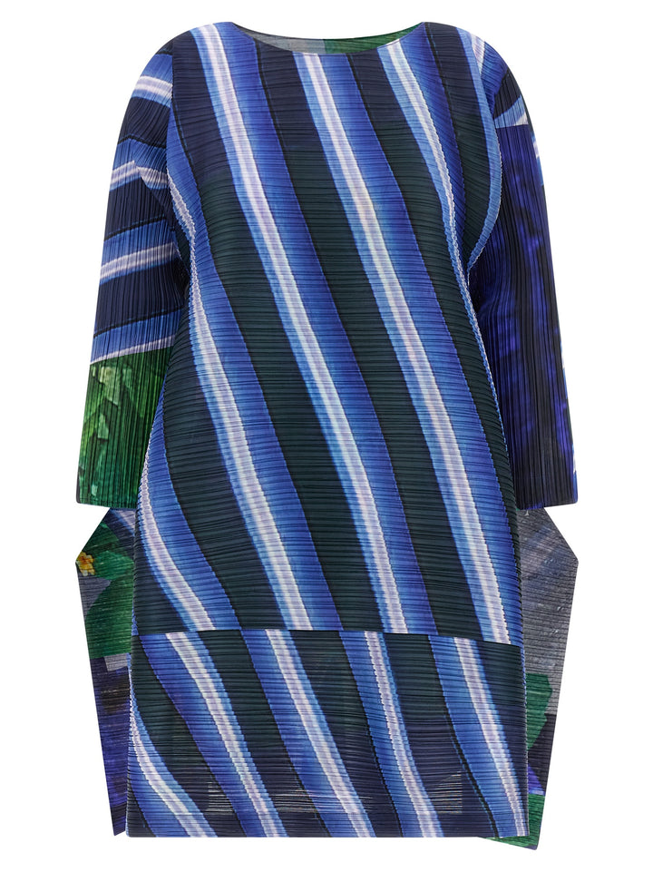 Pleats Please Issey Miyake City Collage Dresses - Blue | ba88458e15f2348b01e820782c5a2756d55a91fb