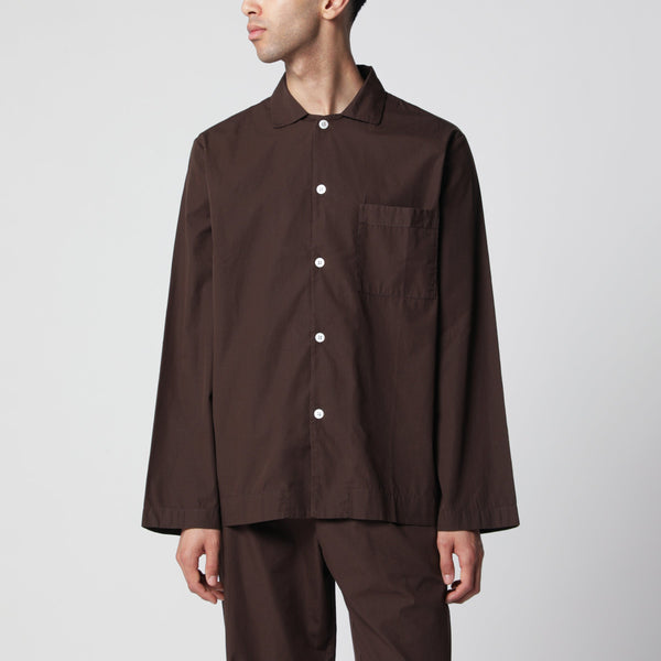 Brown Cotton Pajama Shirt