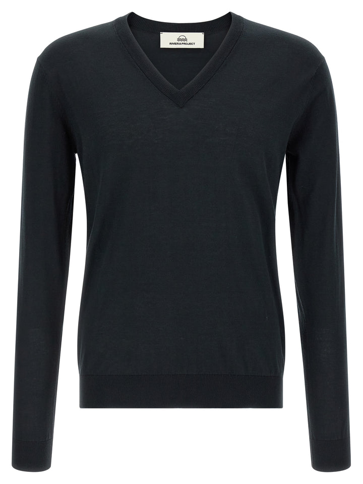 Riviera Project Cotton And Silk Sweater Sweaters and Cardigans - Blue | 5a1b70e2a599bf532b6f83658718a084a3c34ec8