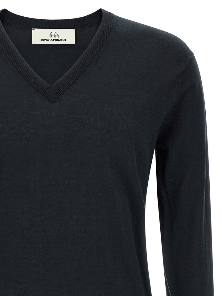 Riviera Project Cotton And Silk Sweater Sweaters and Cardigans - Blue | a4bbc09b557224f2555fb2eec2281c218ee325b7