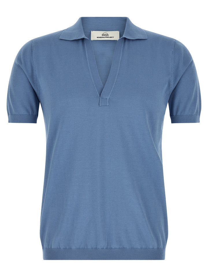 Riviera Project Open Collar  Shirt Polo - Light Blue | cead5b7bfce8ec6fca596c6fdb44b6a2c941eb8b