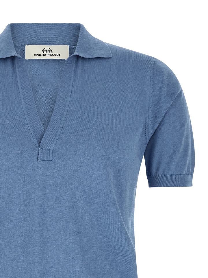 Riviera Project Open Collar  Shirt Polo - Light Blue | fb95dc5f70f5b587c562cd0be0df5f3670652a2f
