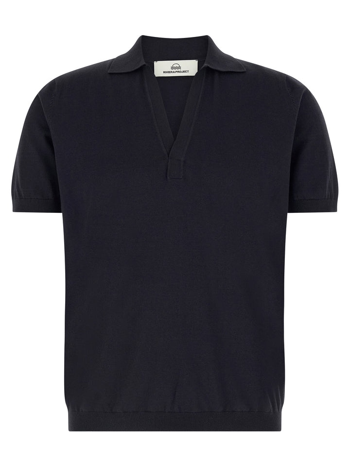 Riviera Project Open Collar  Shirt Polo - Blue | 4788f6215e470a0dcb293069b237d102d31172a9