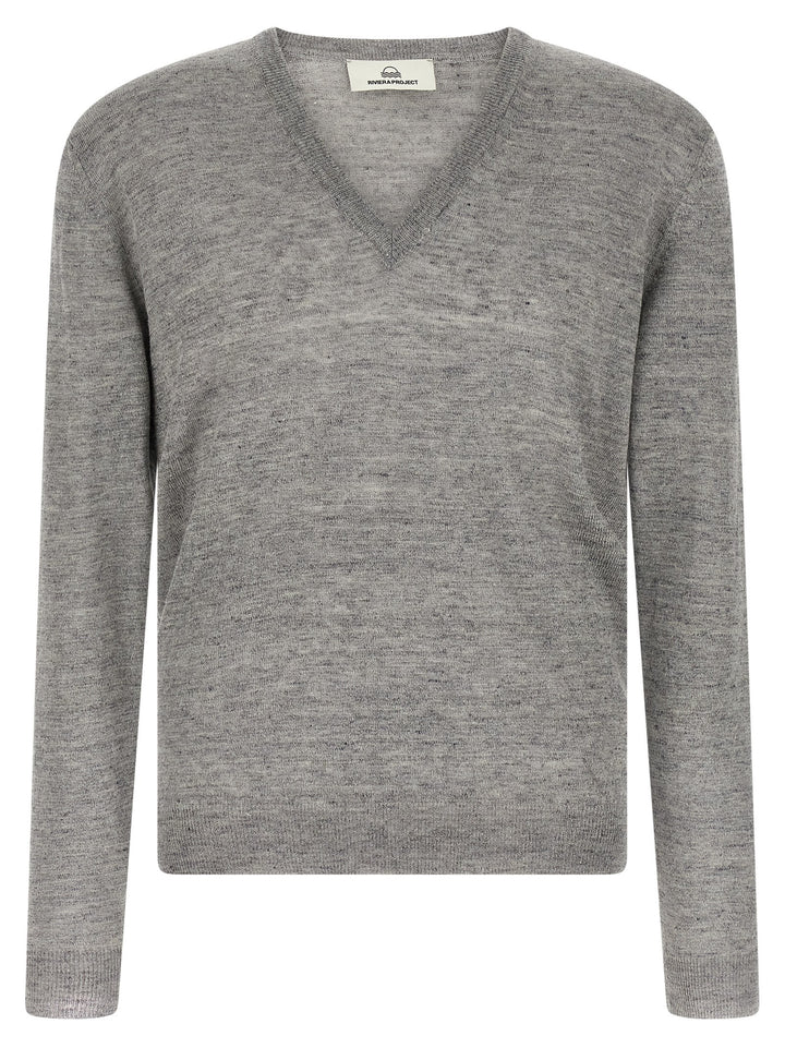 Riviera Project Linen And Silk Sweater Sweaters and Cardigans - Gray | 184a172feaa95a3a1947e5b34249ad94fe388e15