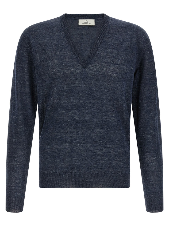 Riviera Project Linen And Silk Sweater Sweaters and Cardigans - Blue | 515ea90ffe49ae182bec03b496cddd7b41e5e02c