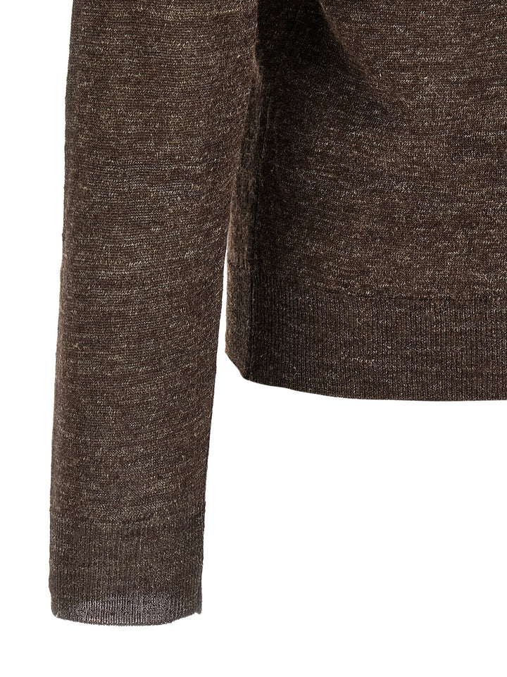 Riviera Project Linen And Silk Sweater Sweaters and Cardigans - Brown | c0a9e2178f8611901a2f27195117743dea35ec95