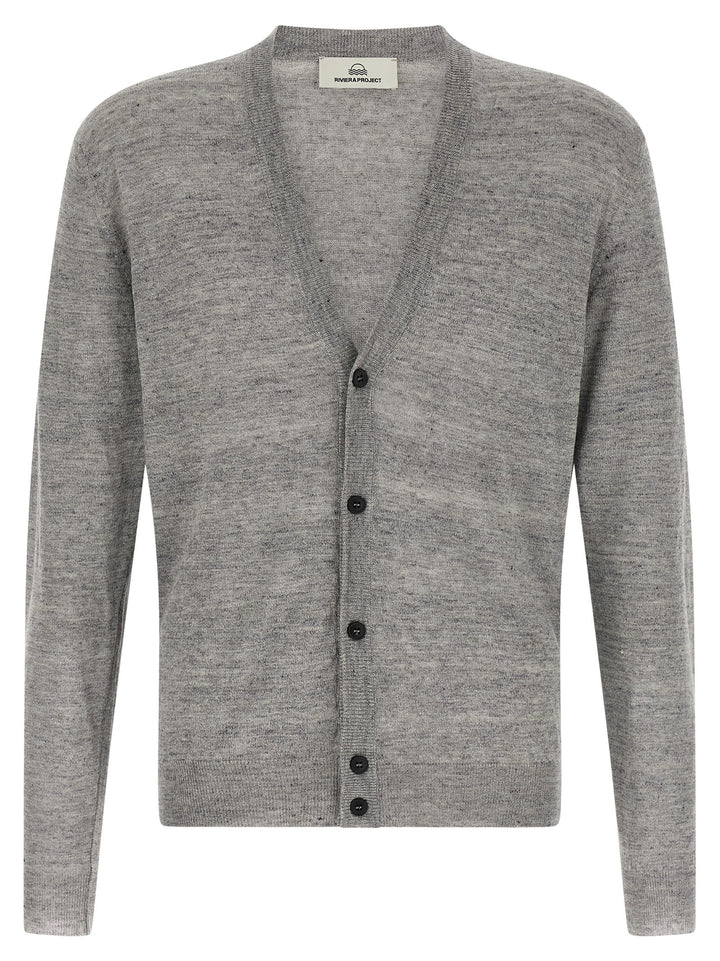 Riviera Project Linen Silk Cardigan Sweaters and Cardigans - Gray | 68b51b0f9f16059360bef0d528a669be423b5177