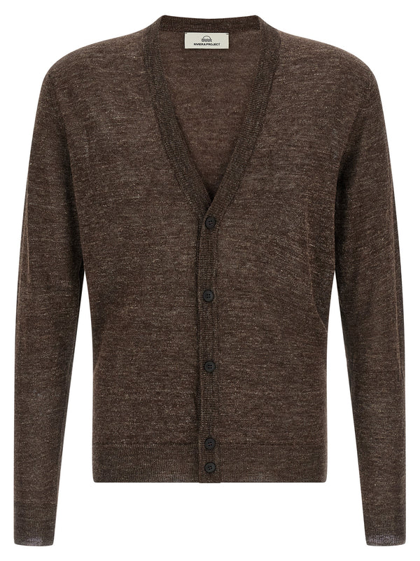 Linen Silk Cardigan Sweaters And Cardigans Brown