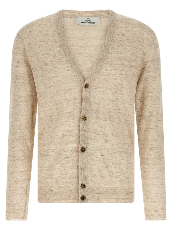 Linen Silk Cardigan Sweaters And Cardigans Beige