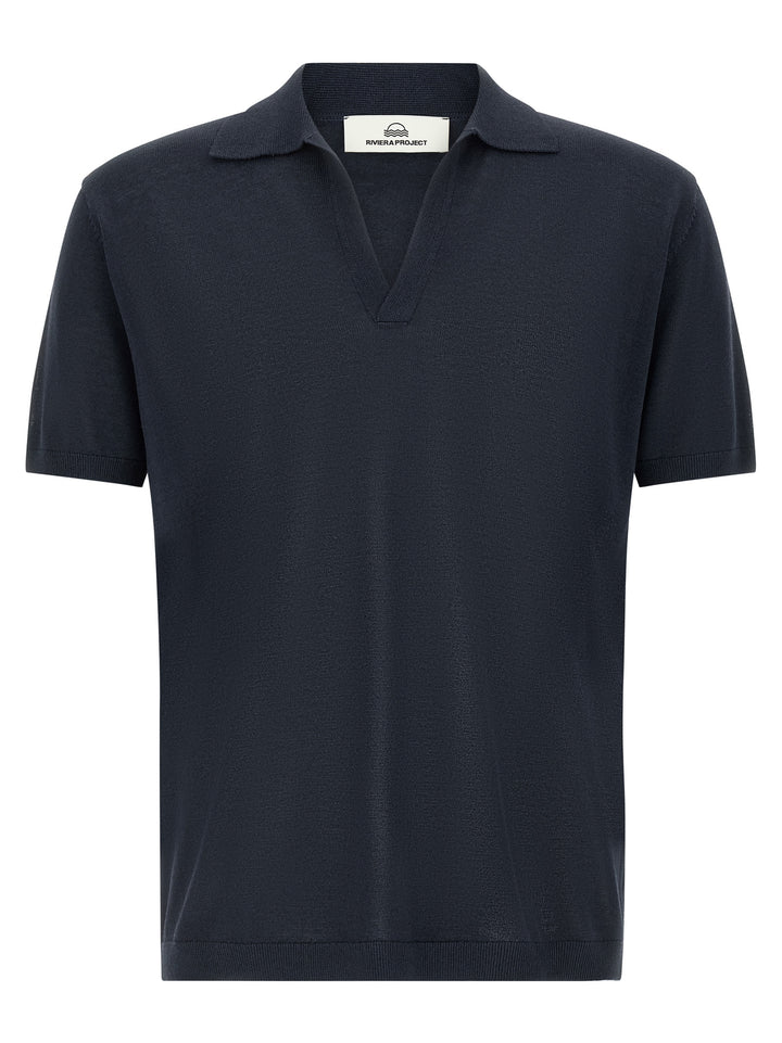Riviera Project Open Collar  Shirt Polo - Blue | 9dfe8cc70d7074e72516bf716f21a899262b8808