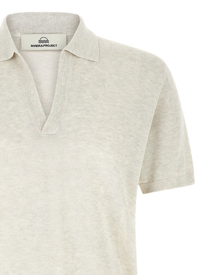 Riviera Project Open Collar  Shirt Polo - Gray | 85b14bf75a47238d78e7812df43321ca1b998d80