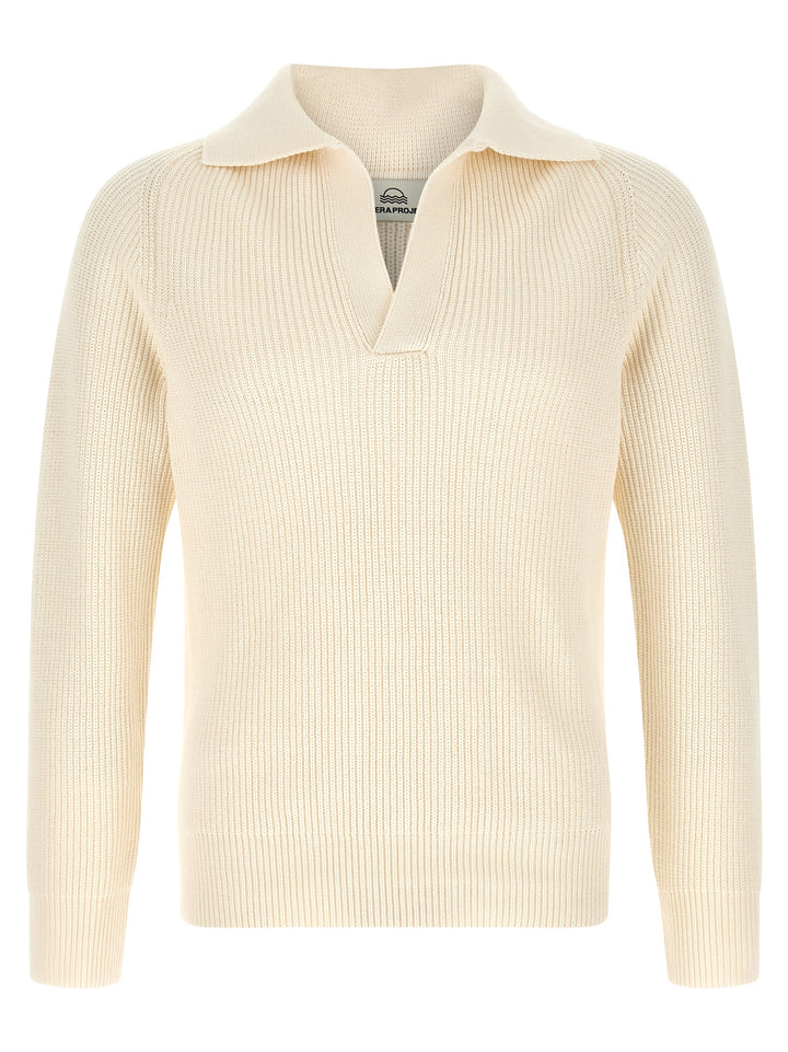 Riviera Project Polo Sweater Sweaters and Cardigans - White | 08b31f2039834a565430fec3d2ae77b259c5f5b0