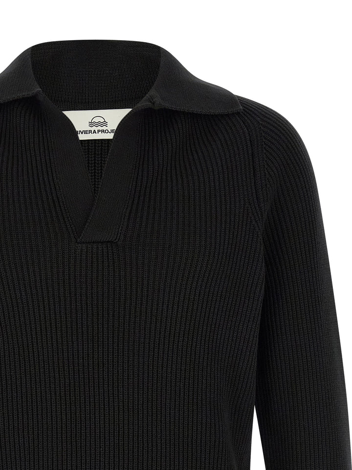 Riviera Project Polo Sweater Sweaters and Cardigans - Black | eefd9cf509a77b137cea8abf053361cc5b71b7c1