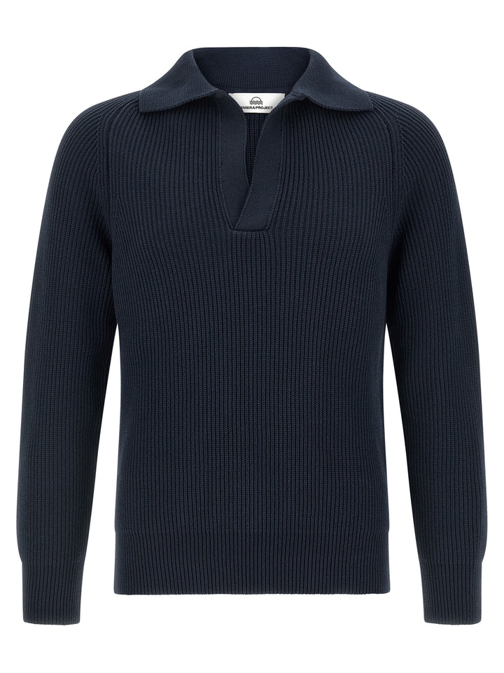 Riviera Project Polo Sweater Sweaters and Cardigans - Blue | 69ceedc253e80200ee520d6e5e22a40d0462b149