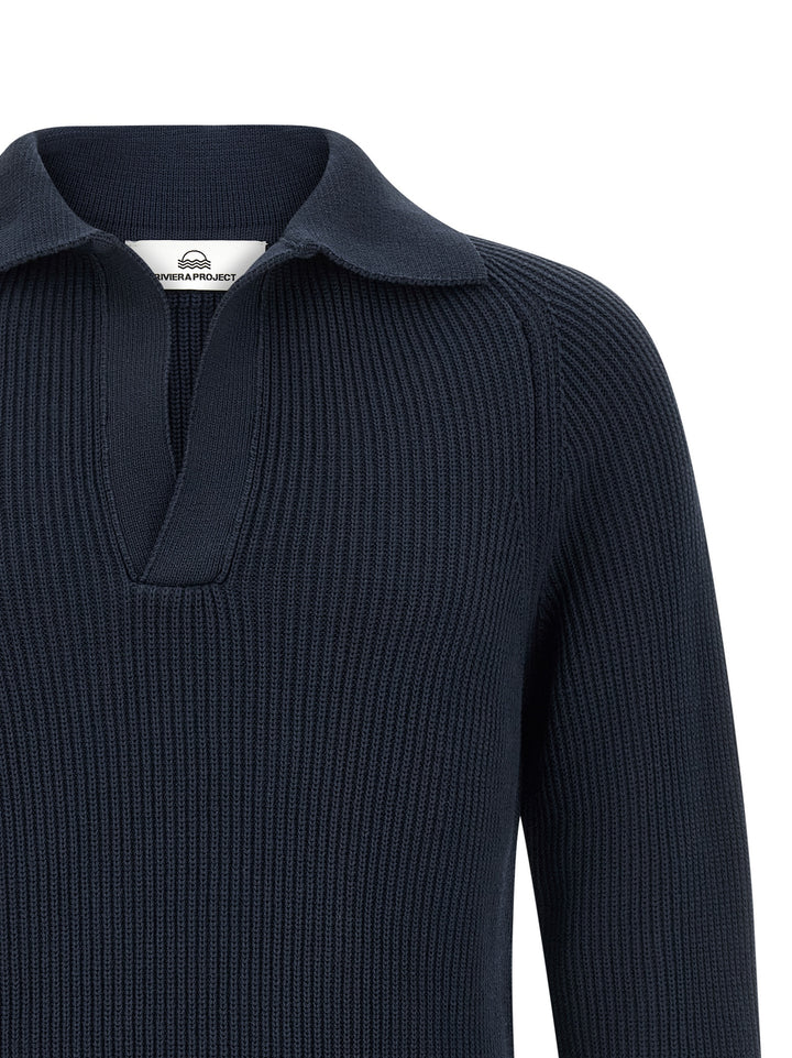 Riviera Project Polo Sweater Sweaters and Cardigans - Blue | 0253a0bcced271c40451b52975bcd6c2c57d7d1b