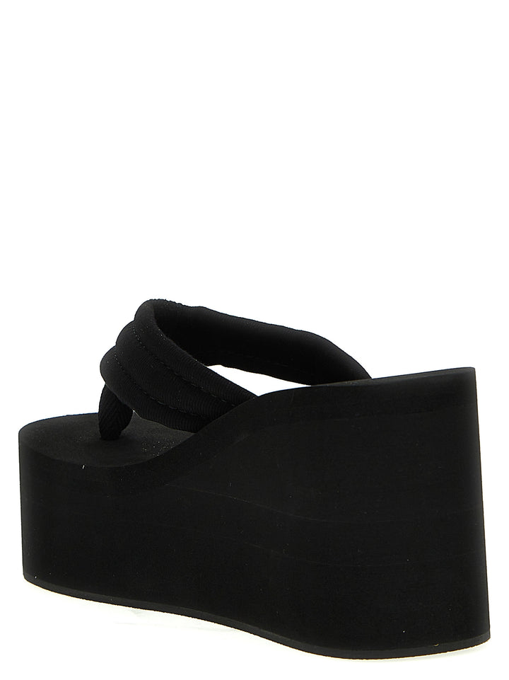 Branded Wedge Sandals Black