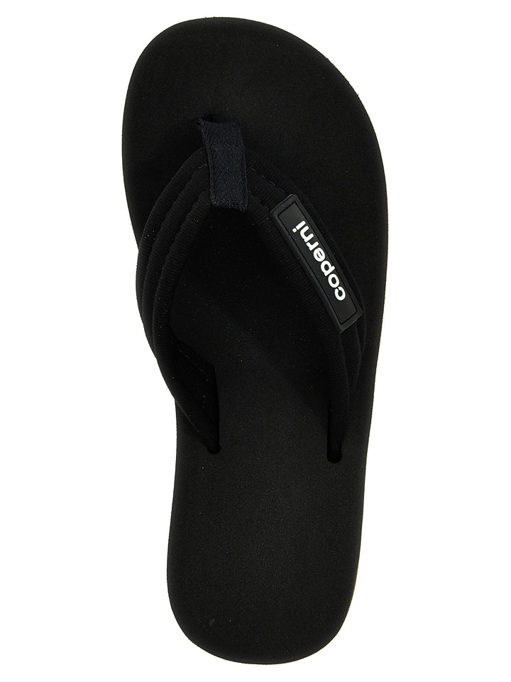 Branded Wedge Sandals Black