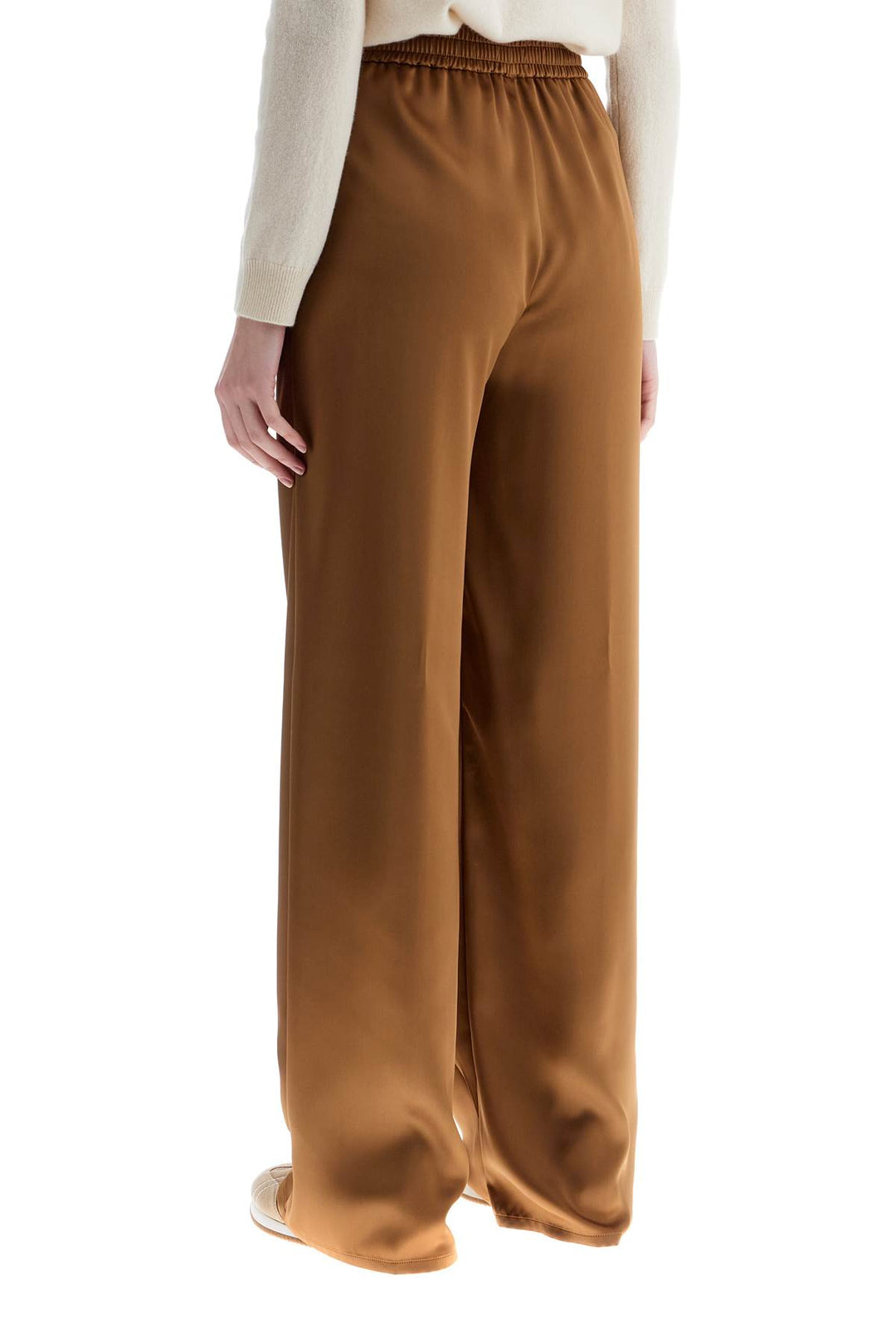 Wide Leg Camel Polyester Pants